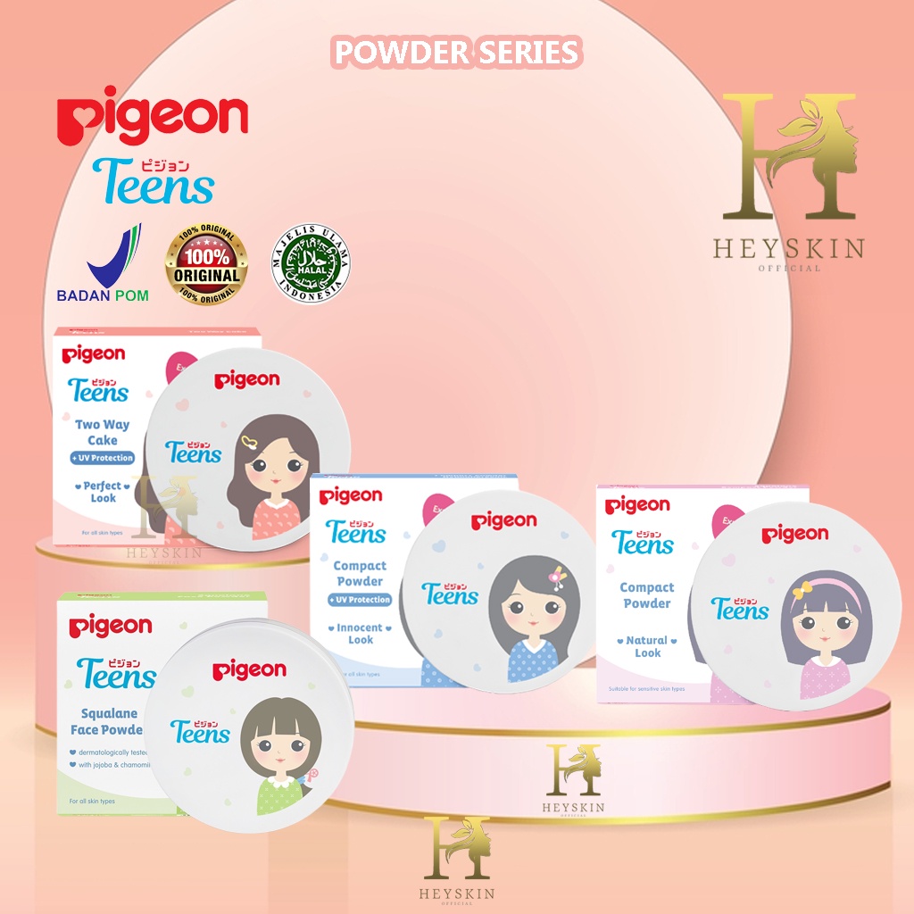 ❤Heyskin❤ Pigeon Teens Make Up Series Original &amp; BPOM |  Face Powder | Compact Powder UV Protection | Two Way Cake | Remaja 14g