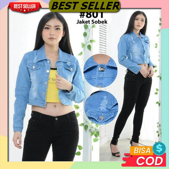 Jacket Jeans Wanita Biondy Crop Denim Jaket Lepis Jins Jaket Cewe Cewek Jaket Murah Terbaru Levis Co