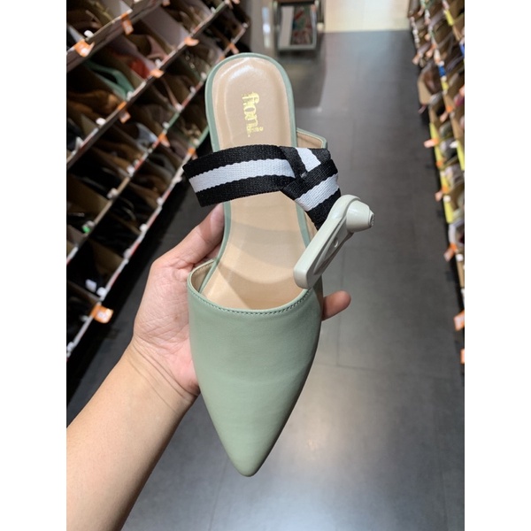Fioni Bow mule dark green payless mule