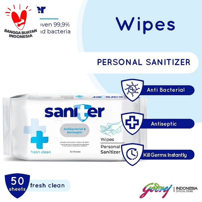 Saniter Personal Wipes Sanitizer 50S Tissue Basah
