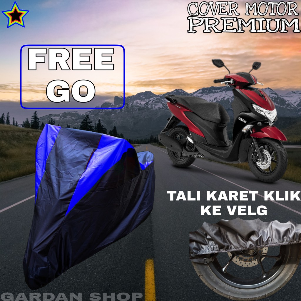 Sarung Motor FREE GO Hitam BIRU Body Cover Free Go PREMIUM