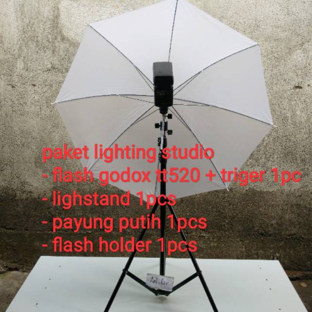 lighting light stand lightstand payung flash godox tt520 triger kamera Canon Nikon Sony fujifilm