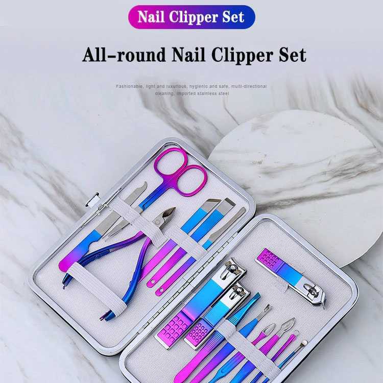 Nail Art Set Gunting Kuku Manicure Pedicure 7PCS Scissor Alat Perawatan Tangan Kaki Berkualitas