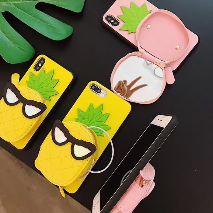 Case Kulit Motif Nanas Untuk Iphone X