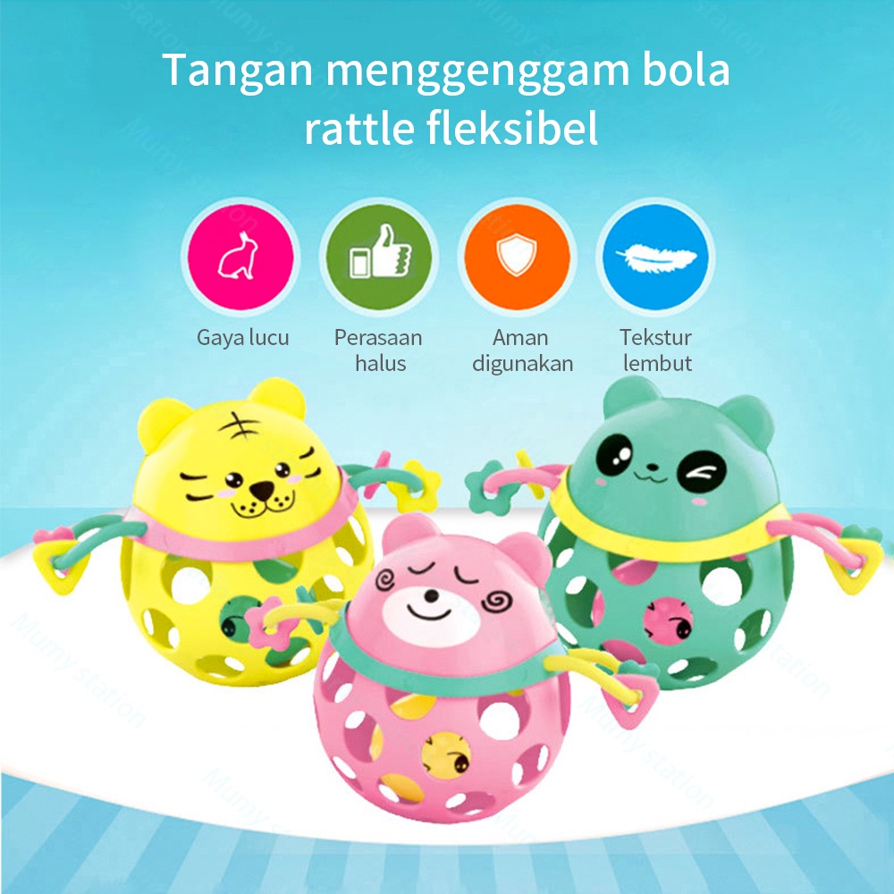 Mainan Kerincingan Rattle Ball Bayi Bentuk Hewan