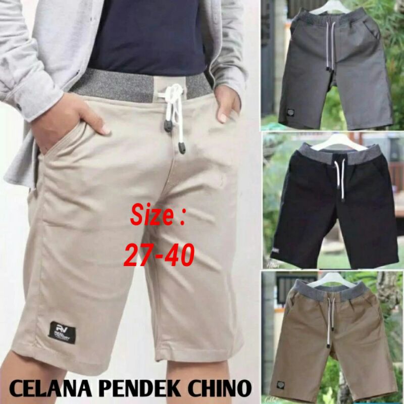 (BIG SIZE) Celana Pendek Pria  mick pinggang karet rip katun