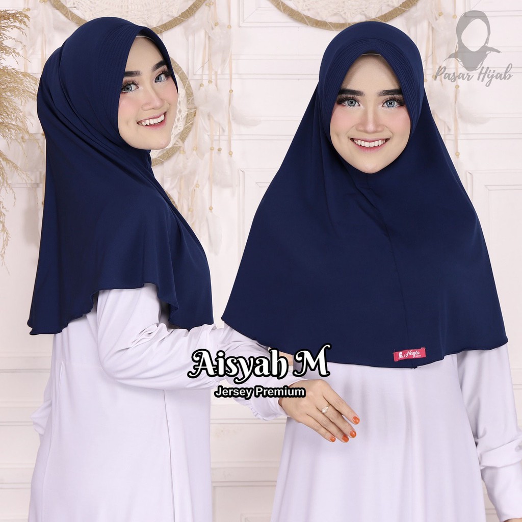 Hijab Bergo Jersey Premium Jilbab Instan Bergo Aisyah M Kerudung Bergo Polos Pasar Hija'b