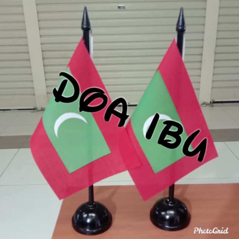 

best seller tiang kayu meja+bendera MALADEWA ready stock