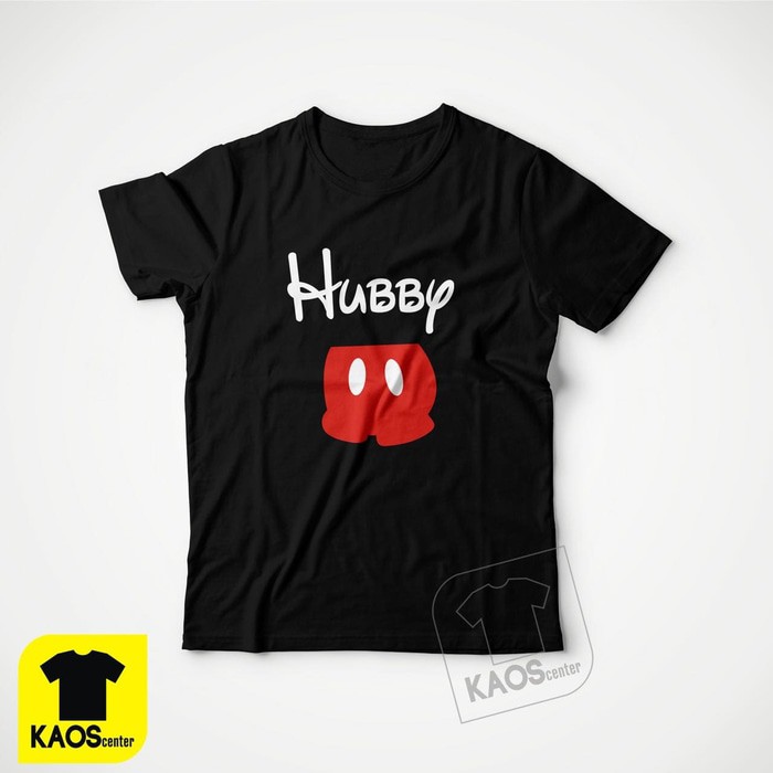 Kaos Tshirt Baju Combed 30S Distro Hubby Wifey Mickey Mouse Minnie