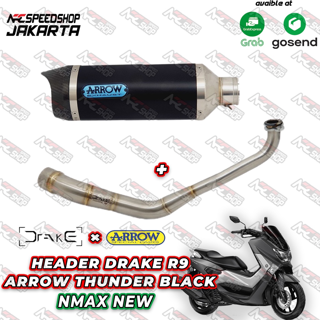 Knalpot Arrow Thunder Black Yamaha Nmax new 155 2020 Fullsystem Italy