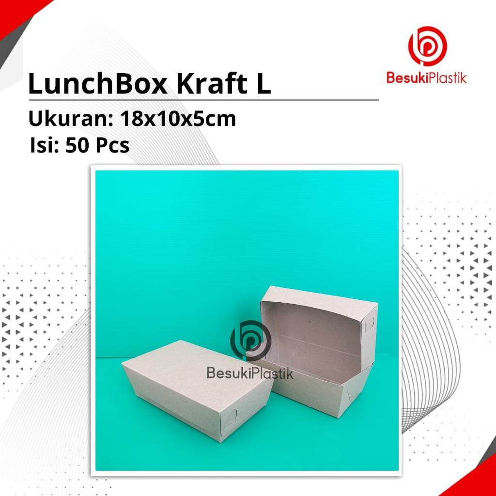 LunchBox KRAFT L / LunchBox Coklat L / LunchBox LARGE Coklat / Paper
