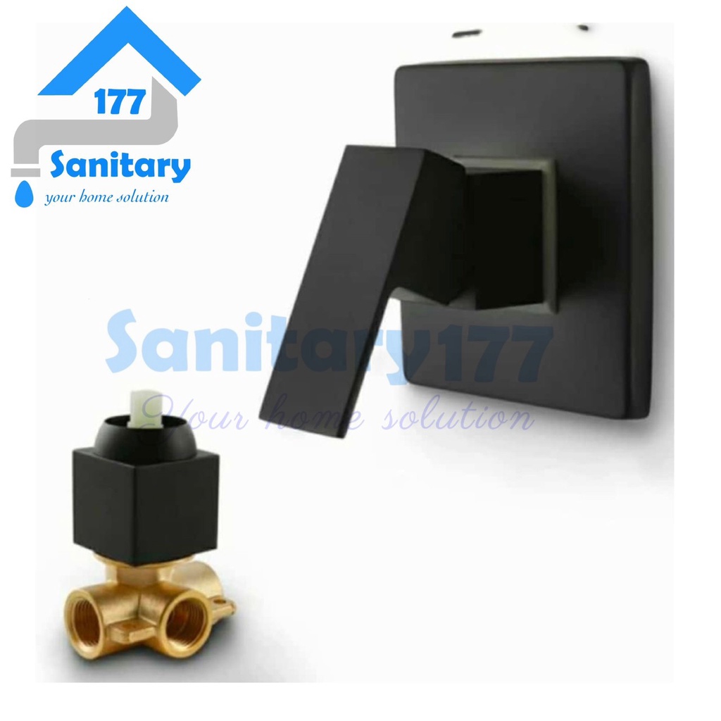 Stop kran Mixer shower HITAM 8036-keran air tanam Panas dingin kuningan tebal brass mixer shower black matte