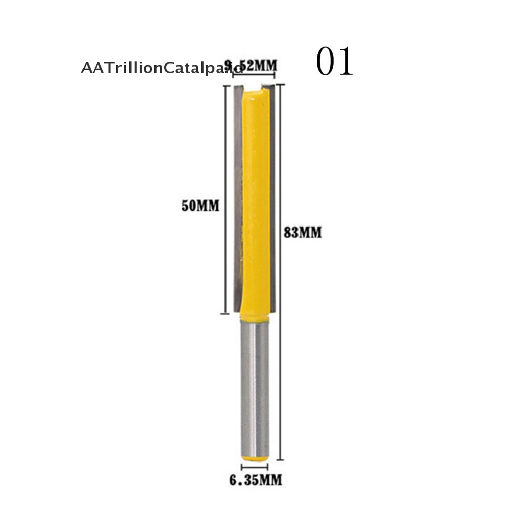 (AATrillionCatalpa) 1pc Mata Profil Flush Trim Ekstra Panjang 1 / 4 &quot;Shank 50 / 76mm