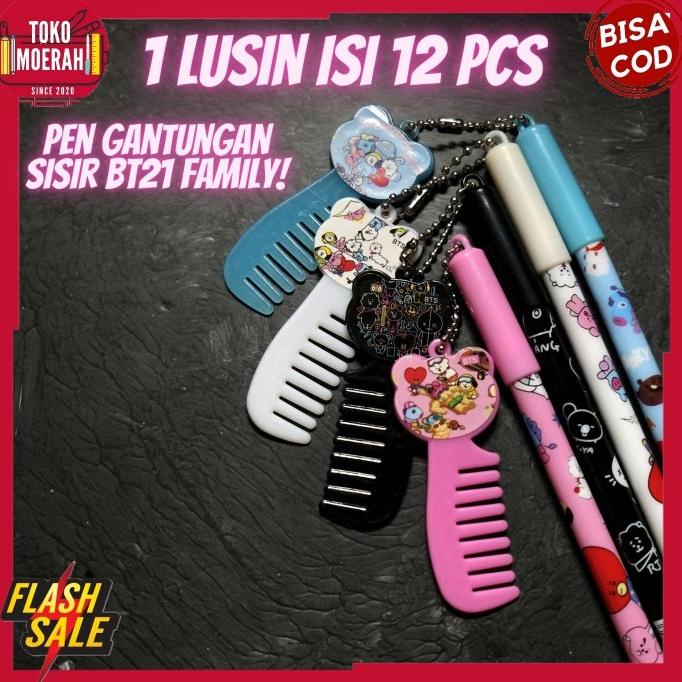 /////] PEN GANTUNGAN SISISR BT21 FAMILY 1 LUSIN ISI 12pcs PULPEN BTS SISIR