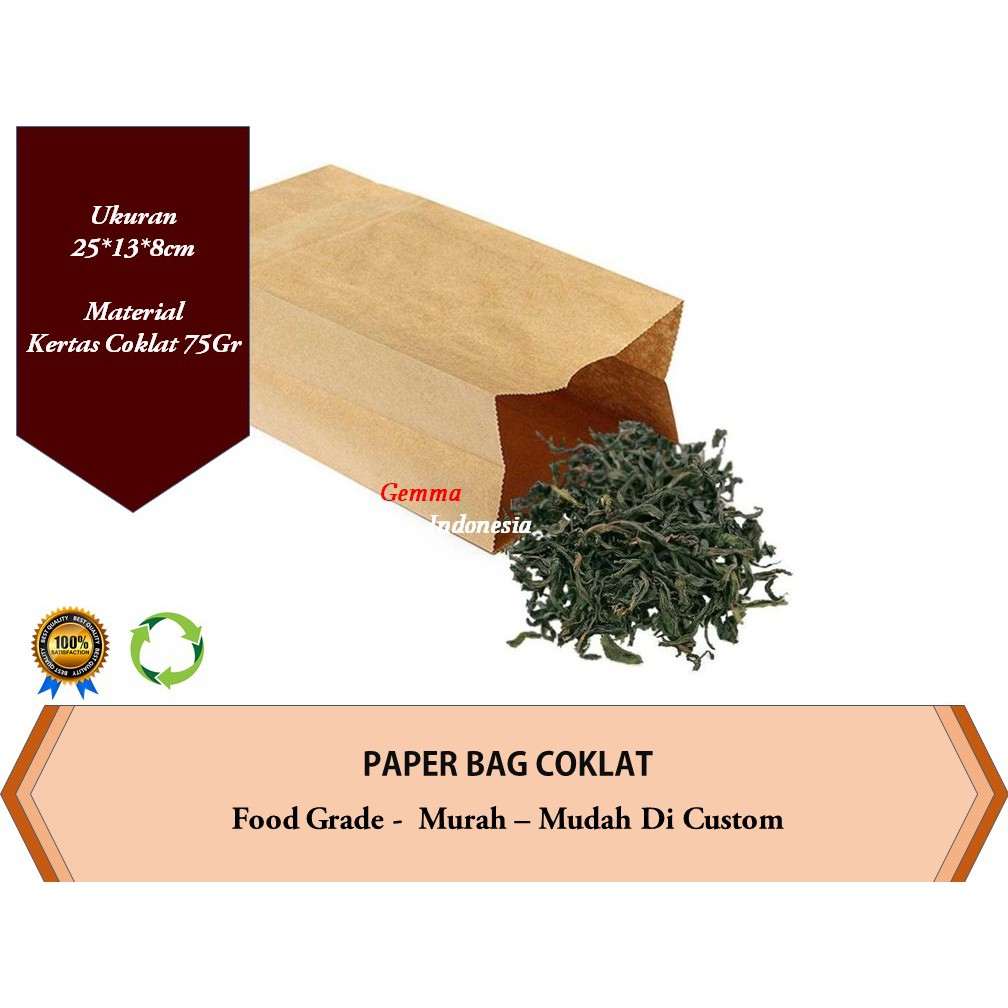 

DIY | Paper Bag, Kantong Kertas Coklat, Kantong Kertas Roti 25*13*8 cm