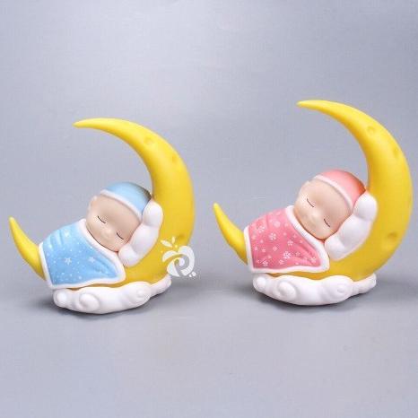 {{{{{{] Baby Blue Pink Mainan Boneka Bayi Pajangan Hiasan Cake Topper FG725