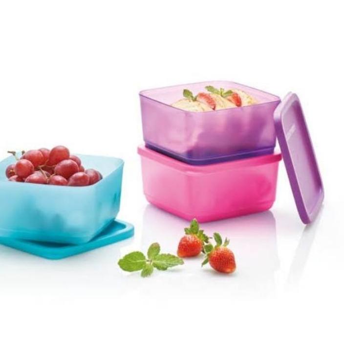 Terbaru - kotak makan tupperware tanpa sekat tempat bekal makan / buah dll ~