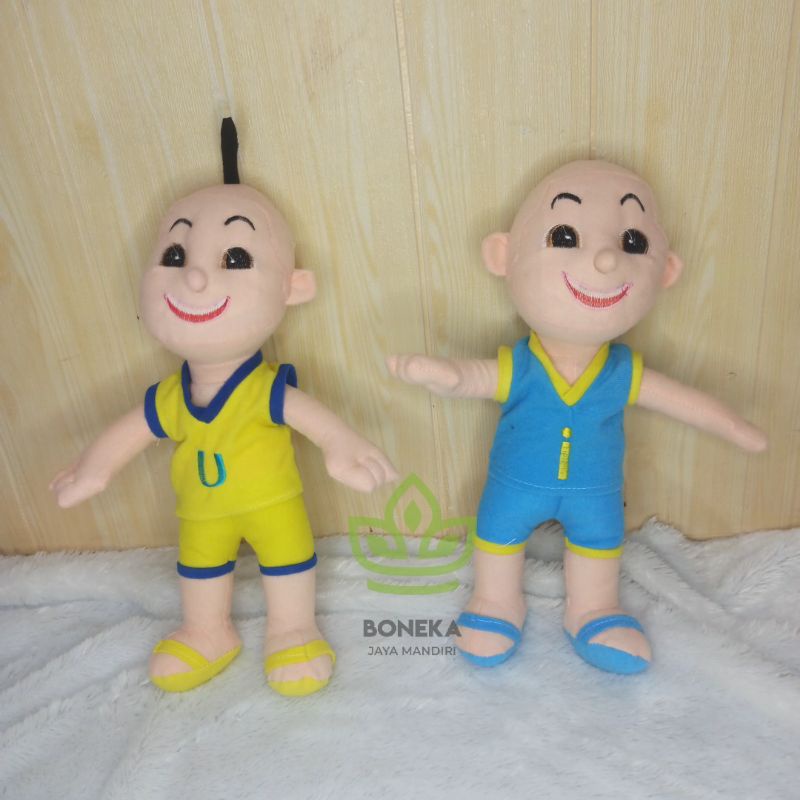 [SEPASANG] Boneka Upin Ipin 35cm Original Look - Boneka Karakter Kartun Kembar Lucu Bahan Halus - Ka