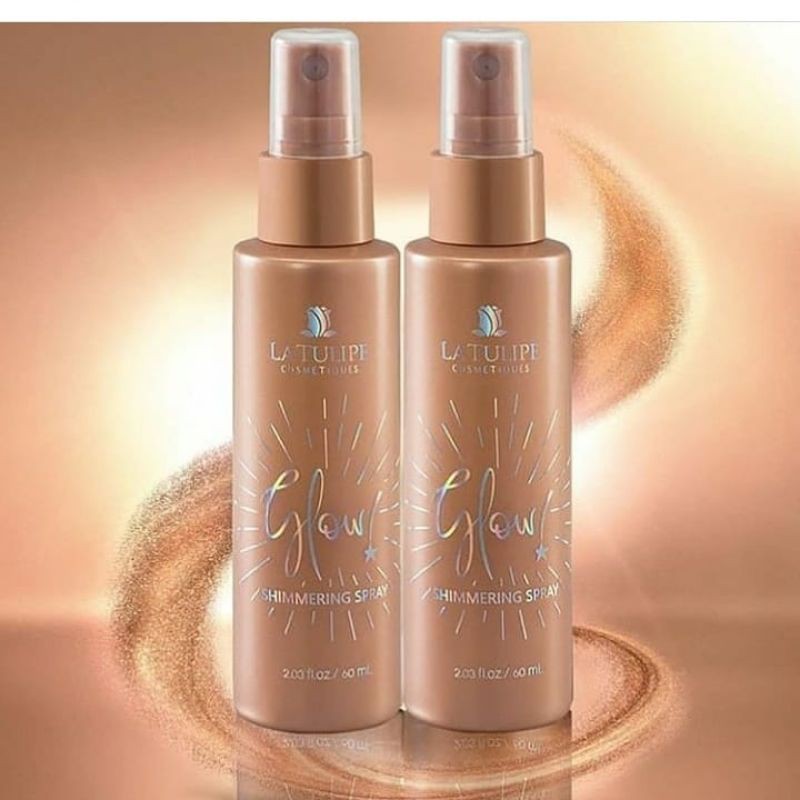 LA TULIPE SHIMMERING SPRAY / SPRAY PELEMBAB / LA TULIPE SETTING SPRAY GLOWING LEMBAB / ALKOHOL FREE