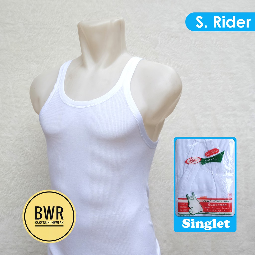 Singlet RIDER Putih Salur | Pakaian Dalam Pria RIder Uk. 32,34,36 Kaos Kutang - Bwr