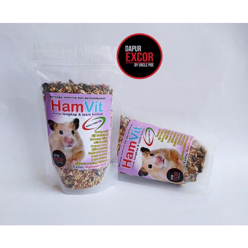 [ PROMO 4.4 COD ] Pakan Hamster Racikan Extra Fish Oil Mix Bijian HamVit Excor - 200gr