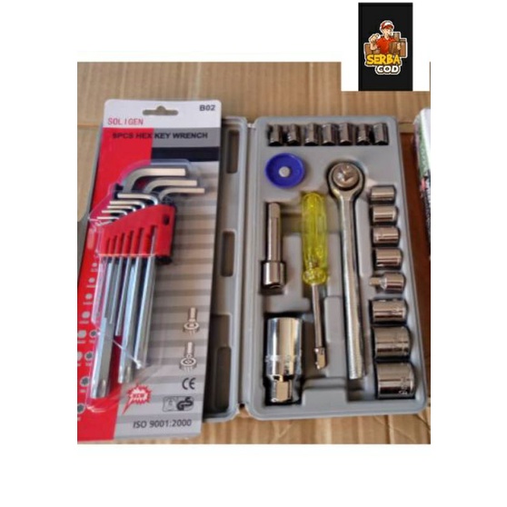 KUNCI SHOCK KREK SET & KUNCI L KOMBINASI BINTANG
