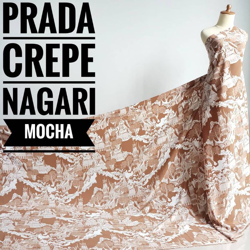 Kain Meteran Prada Crepe Nagari Mocha (0.5M)