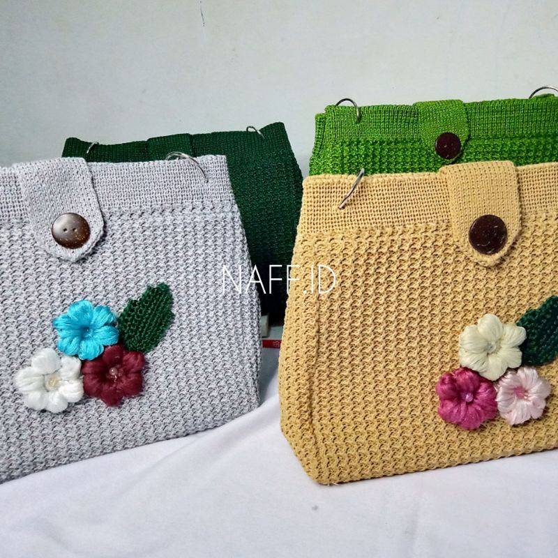 NAFF.ID-Tas Selempang Rajut Bunga Handmade Amira