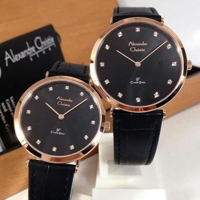 Jam tangan JAM ALEXANDRE CHRISTIE Couple8540 BLACK ROSEGOLD ORIGINAL /ALEXANDER CHRISTIE Couple 8540