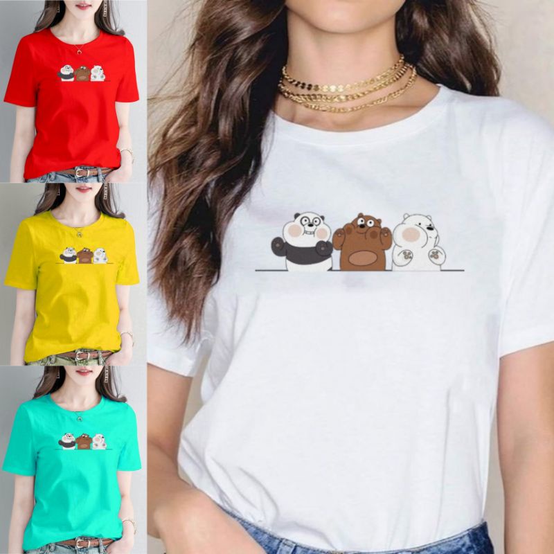 Kaos tshirt Wanita printing premium Bear 3 Friend/Tshirt premium wanita