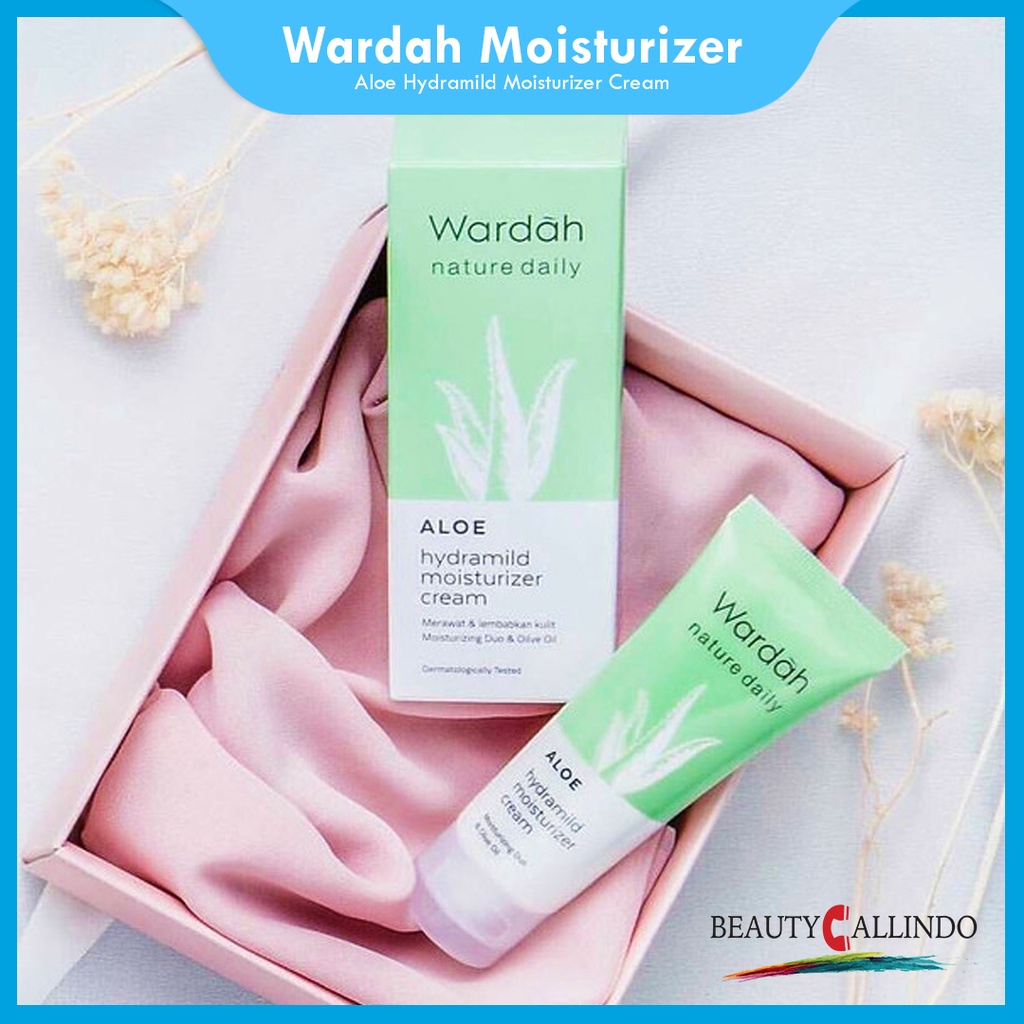 Wardah Nature Daily Aloe Hydramild Moisturizer Cream Pelembab 40ml