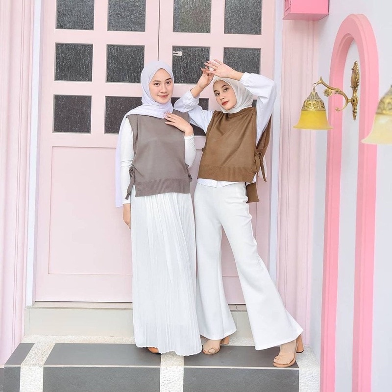 Vest Rompi Rajut Tali Outer Wanita Premium dan Murah