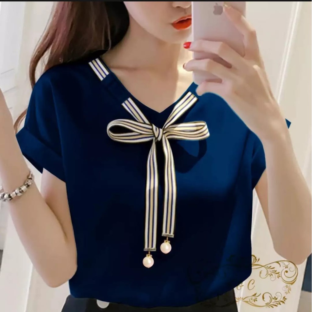 SIZE L XL BLOUSE LAURA / BAJU ATASAN WANITA / BLUS WANITA TERBARU