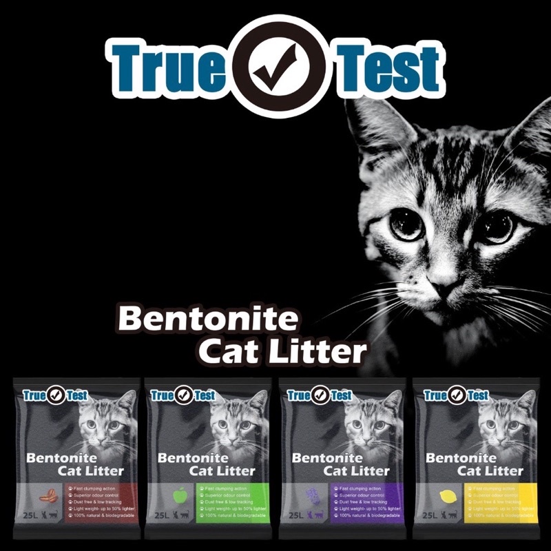 Pasir kucing True test 25L - Sak gumpal wangi pup pipis kitten toilet 25 Litter