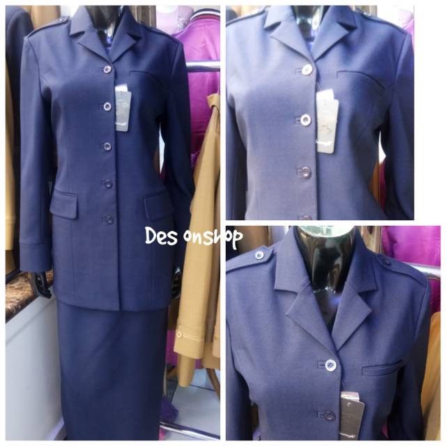 Stelan blazer pns pemda dongker pangkat kantong 3