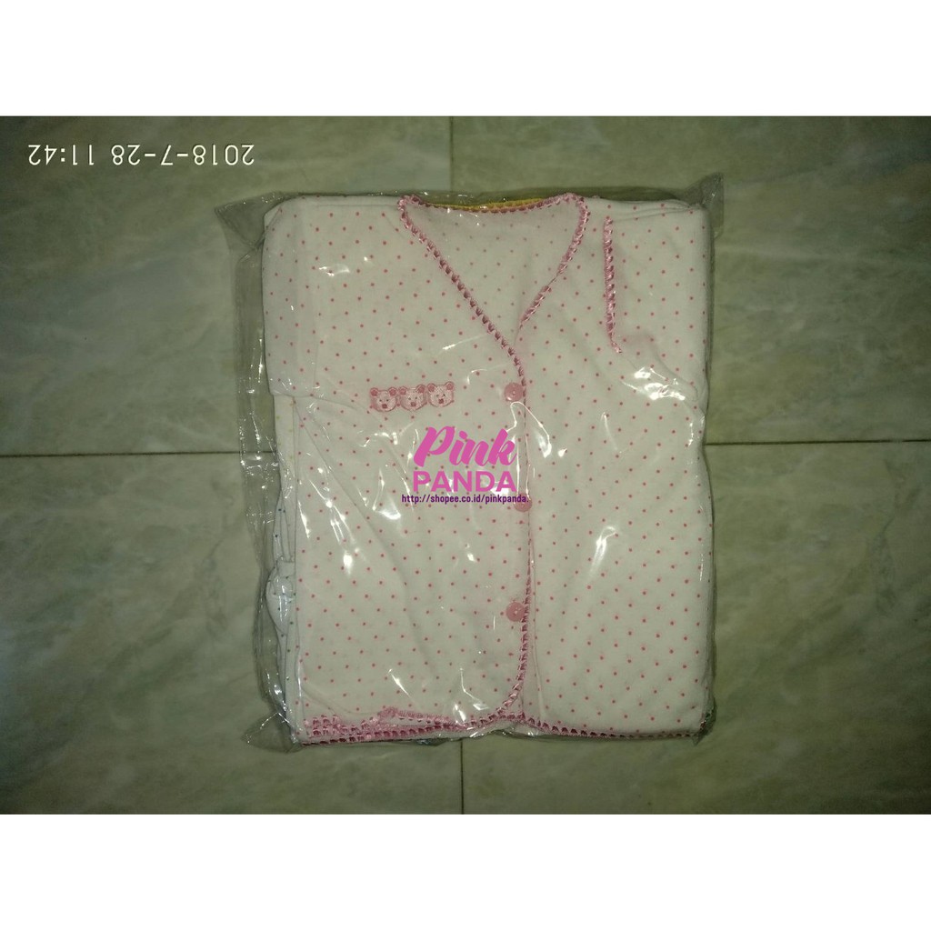 BAJU PENDEK POLKADOT WALANG ISI 1 LUSIN / Bahan TC Motif Polkadot Warna Mix Random, Baju Walang TC Bordir Boneka [400gr]