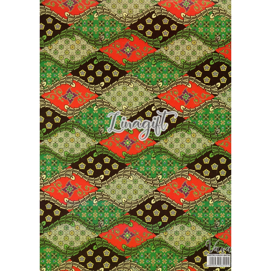 ( 5 Lembar ) BATIK WARNA KIKY - KERTAS KADO - GIFT WRAPPING PAPER BATIK SUMATRA / BALI / JAWA / WARNA WARNI