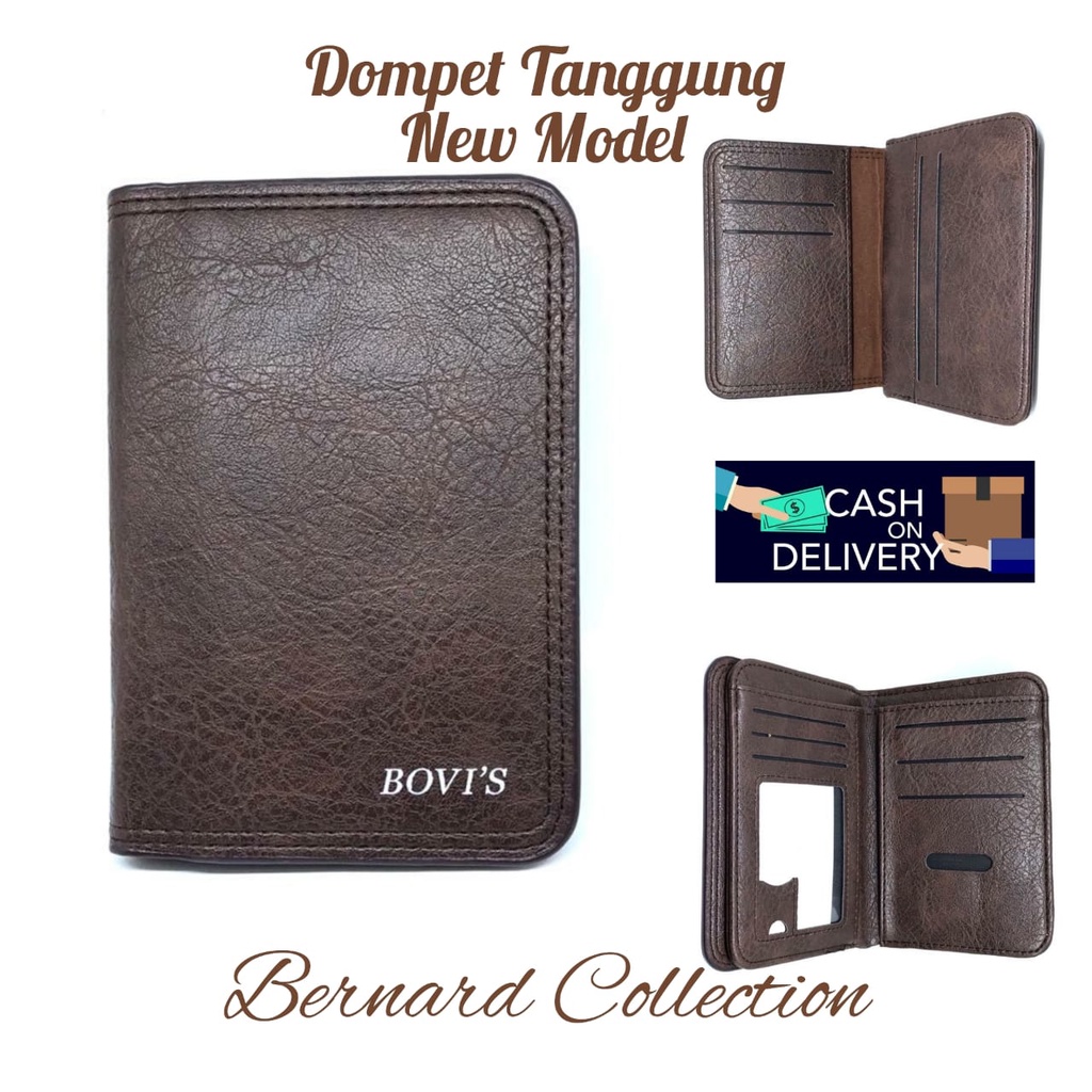 Dompet Pria Dompet Ukuran 3/4 Dompet Tanggung Polos Dan Simple Bahan PU Leather