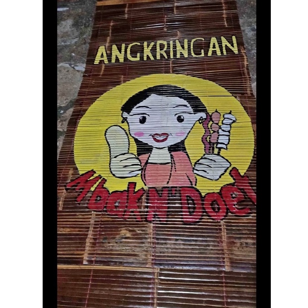 Tirai bambu hitam motif bambu wulung kerai bambu