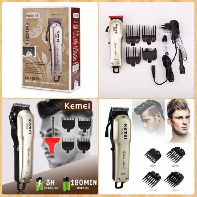 KEMEI KM 3202 HAIR CLIPPER CORDLESS ORIGINAL MESIN CUKUR RAMBUT PORTABLE WIRELESS TANPA KABEL