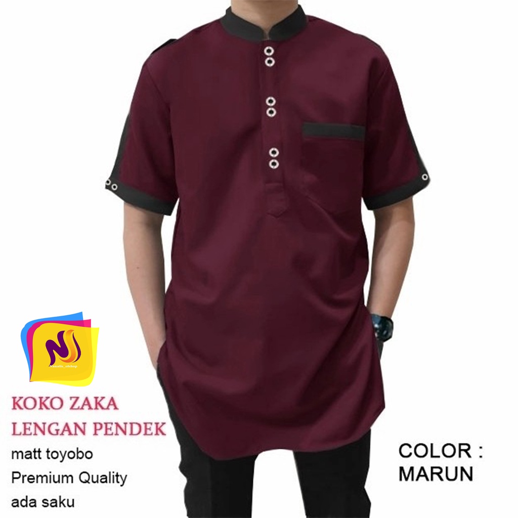 NANALIS-OLSHOP KOKO ZAKA LENGAN PENDEK Baju Koko Qurta Pria Terbaru, Termurah &amp; Terlaris