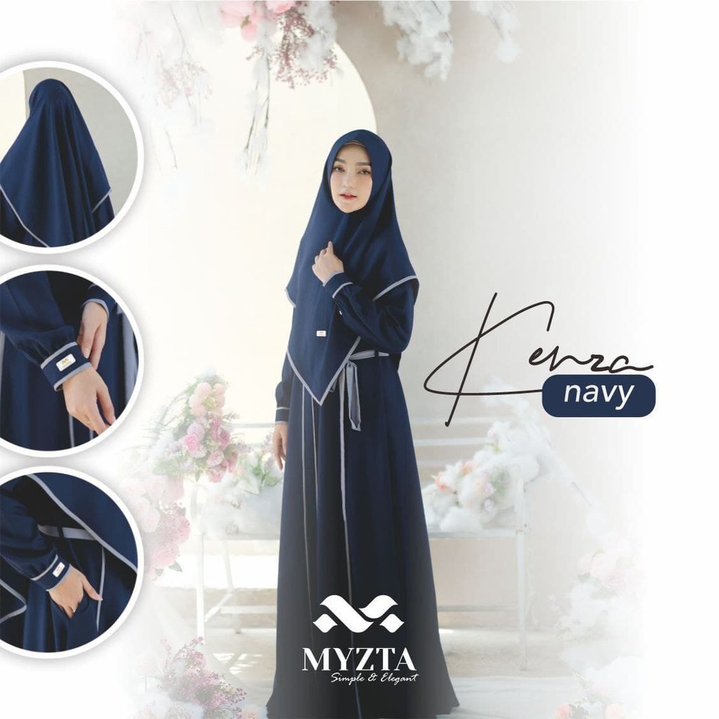 SET GAMIS MYZTA ORIGINAL KENZA SYARI MAROON MOCCA TUA NAVY SALEM SET GAMIS DEWASA MYZTA KENZA SYARI 