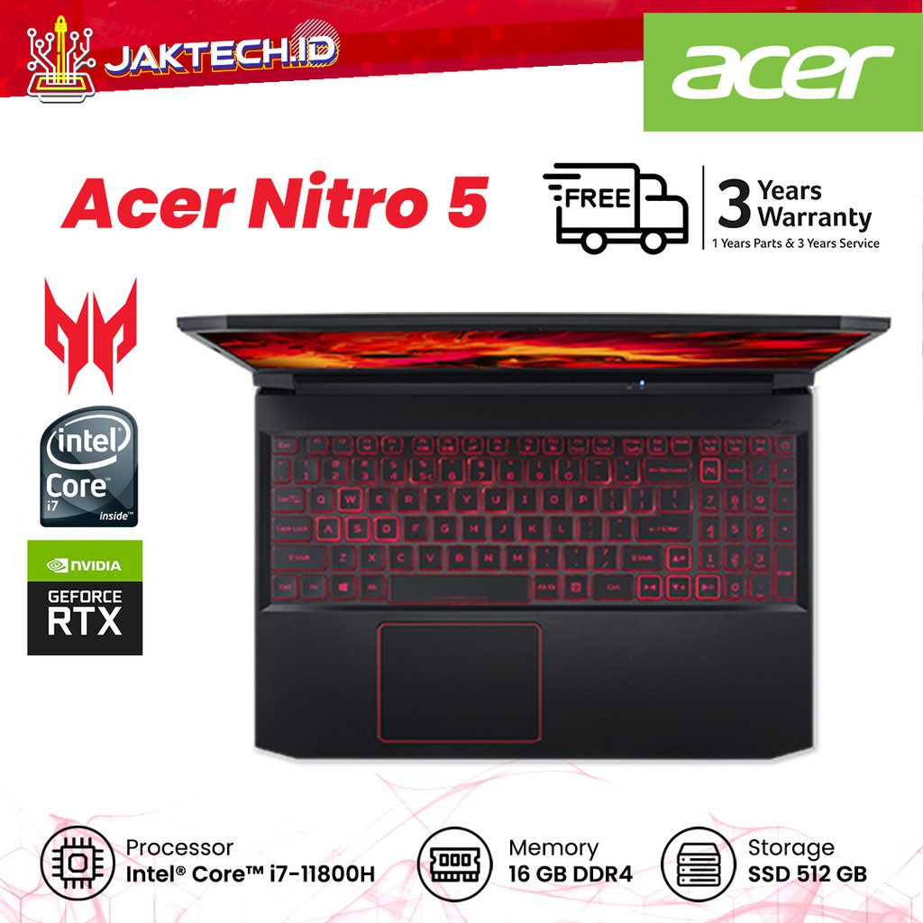 ACER Predator Nitro 5 AN515-57 I7-1180H RTX 3060 16GB 512SSD WIN10+OHS (15,6&quot;)