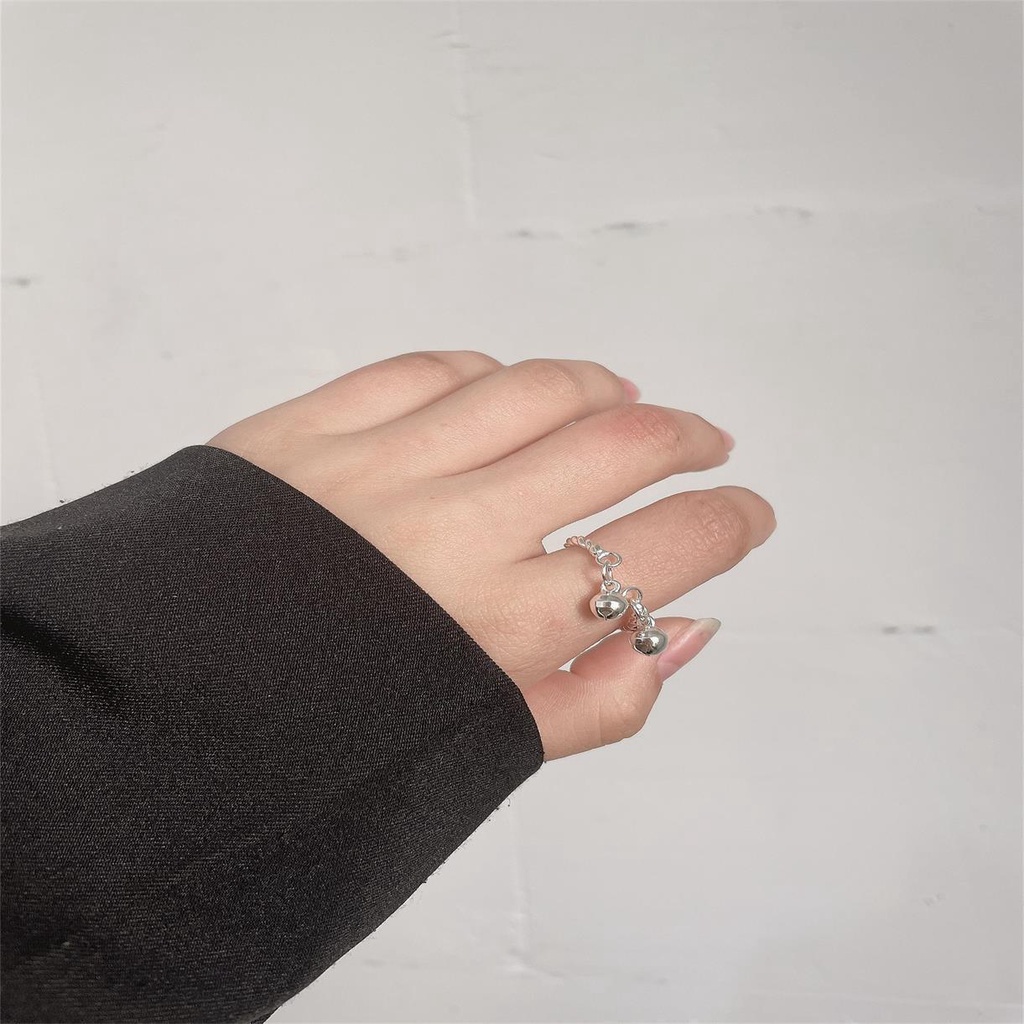 Cincin Model Terbuka Adjustable Warna Silver Untuk Wanita