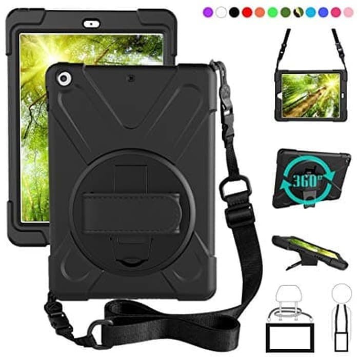 IPAD AIR 1 Defender Military Hybrid Armor Case Strap Rugged Cover