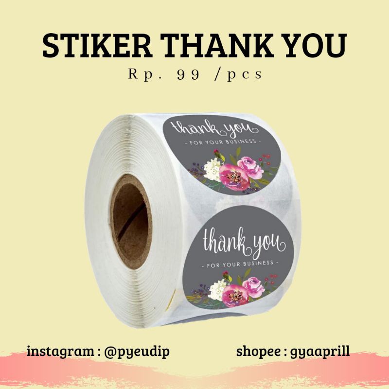 

STICKER THANK YOU / STIKER TERIMAKASIH / STIKER BULAT THANK YOU