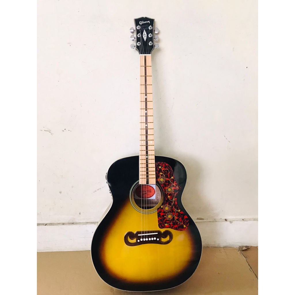 Gitar Akustik Elektrik 7545R model gibson Jumbo Free Packing Kayu