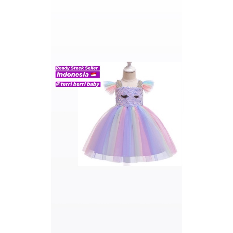 Kostum cosplay dress unicorn anak gaun unicorn anak unicorn mata