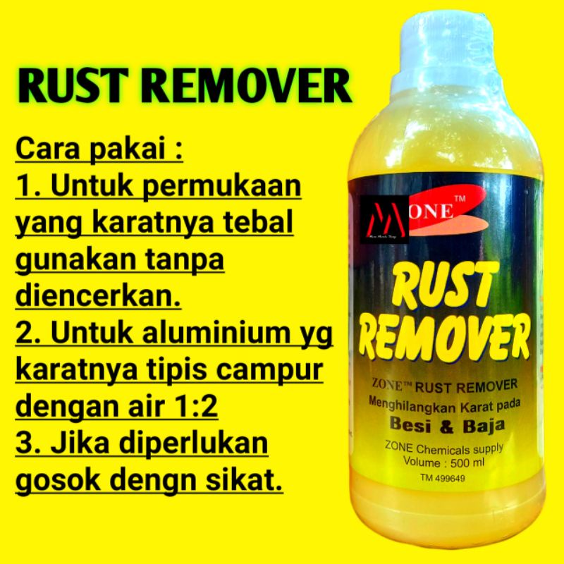 Rust Remover Pembersih Karat dan Kerak pada permukaan besi, baja, alumunium, kuningan, tembaga, stainless steel, chrome