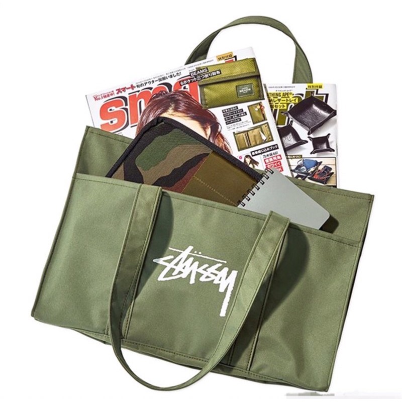 Stussy Military Green Totebag Original Japan Appendix